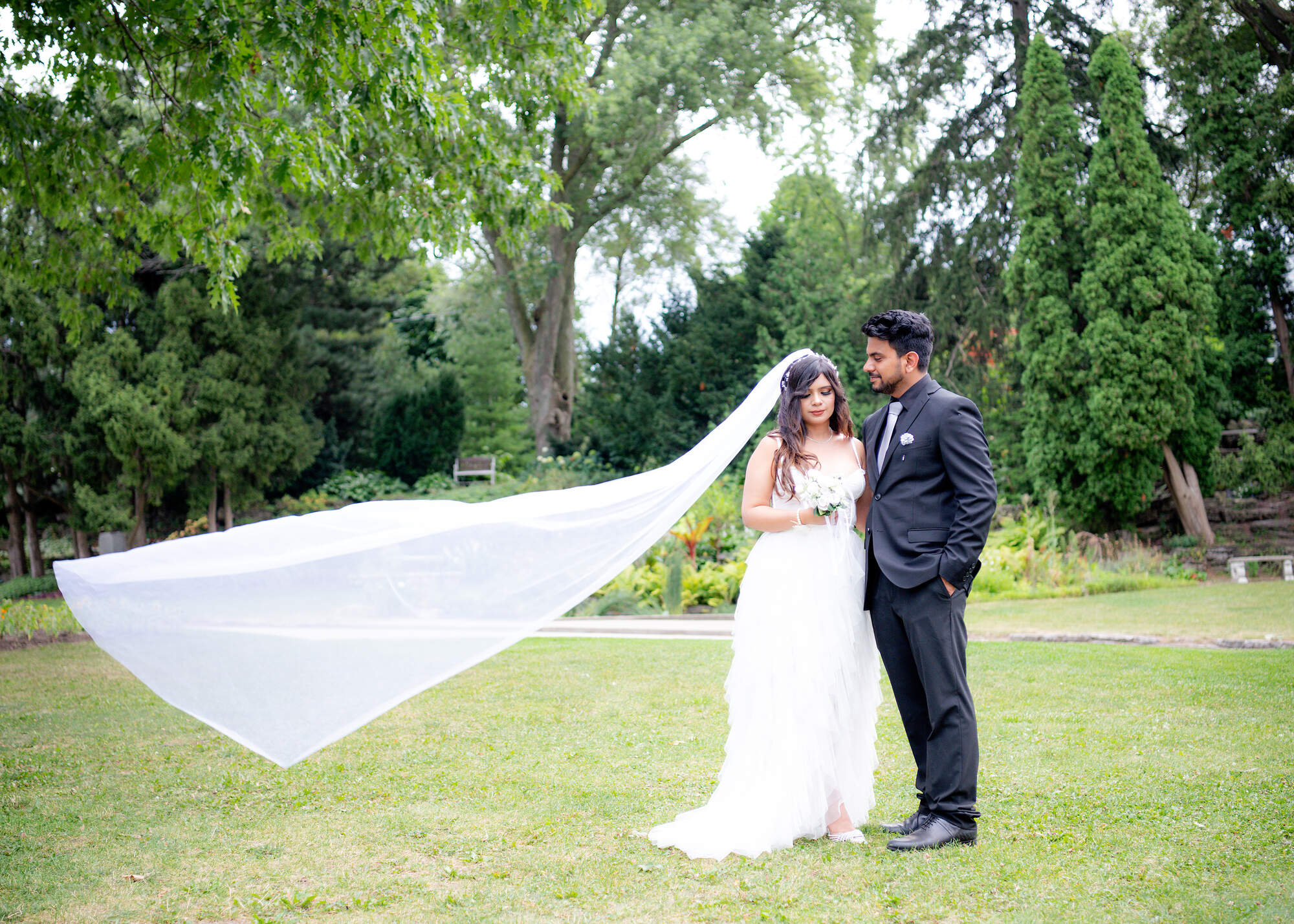 Billowing Veil — wedding photography in Hamilton, Ontario by NN Popa Photography